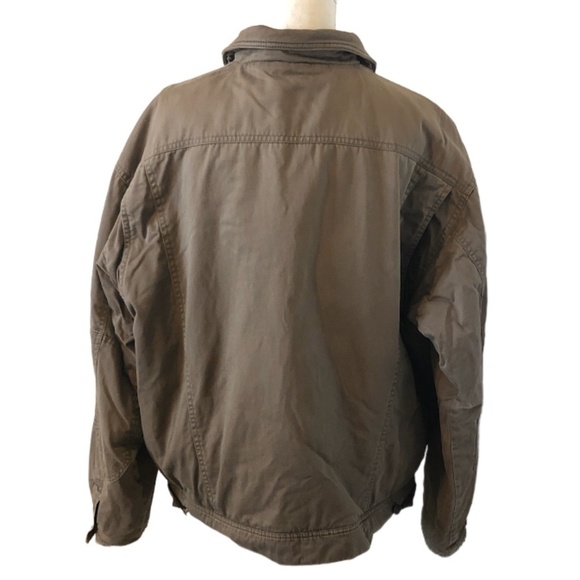 Vintage NATURAL ISSUE Jacket Men's Large Brown Insulated Full Zip Distressed - Picture 3 of 12